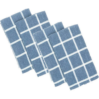 Sticky Toffee, 6 Pack, Cotton Terry Kitchen Towel and Dishcloth Set, Dark  Blue