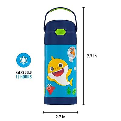 THERMOS FUNTAINER 12 Ounce Stainless Steel Vacuum Insulated Kids Straw  Bottle, Blue