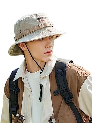 YOFARCHOY Vintage Washed Cotton Mens Sun Hat Wide Brim Safari Hats for Men  and Women Boonie Bucket Hats Outdoor Fishing Hat
