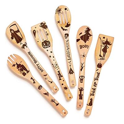 Engraved Wooden Bamboo 6 pc Utensil Set | Birthday Gift | Housewarming Gift  | Funny Engraved Wooden Spoons | Personalized Wooden Spoons