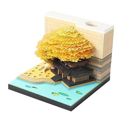 Omoshiroi Block 3D Calendar 2024 Notepad 3D Memo Pad Castle Sticky