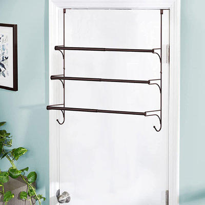 Franklin Brass Over-the-Door 3-Bar Towel Rack in Nickel 193153-FN