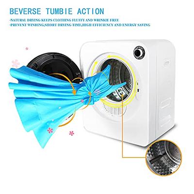  ROVSUN 13.2LBS Electric Compact Clothes Dryer, 3.22 Cu.Ft  Portable Front Load Tumble Laundry Dryer w/Stainless Steel Tub, Easy Button  Control, Ideal for Home, Apartment, Dorm, RVs, White : Appliances