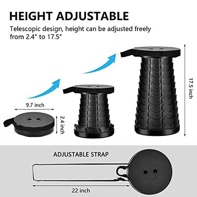 Portable Camping Collapsible Stool Lightweight Stool with Load Capacity  400lbs, Black, Adult 