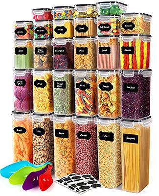 Airtight Food Storage Containers Set, Vtopmart 32pcs Plastic Kitchen and Pantry Organization Canisters, Black