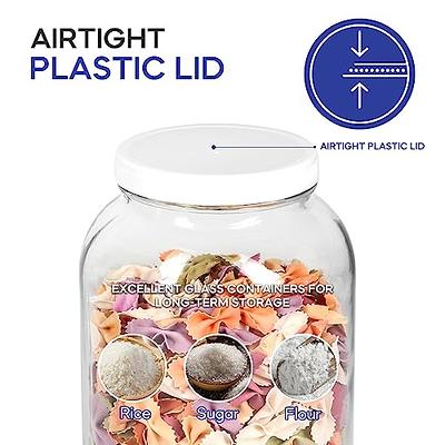 Wide-Mouth Glass Jars - 1 Gallon, 4 Opening, Plastic Cap