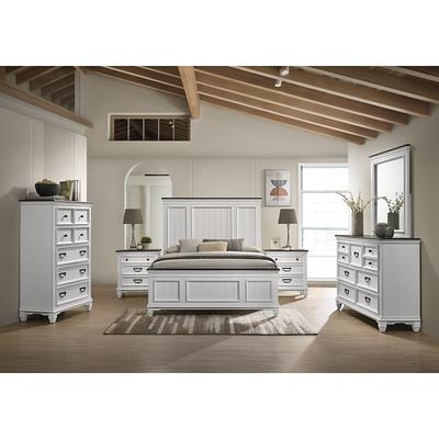 Roundhill Furniture Bedroom Furniture Bed Dresser King White