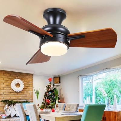 Mpayel Wood Ceiling Fans with Lights - 30 Small Flush Mount