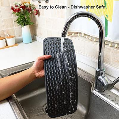 ZLR Silicone Dish Drying Mat for Kitchen Counter Small - Multi Usage Eco  Friendly Drying Matt Kitchen Counter - Easy to Clean Heat Resistant Dish  Drying Pad - 6 x 17 - Gray - Yahoo Shopping