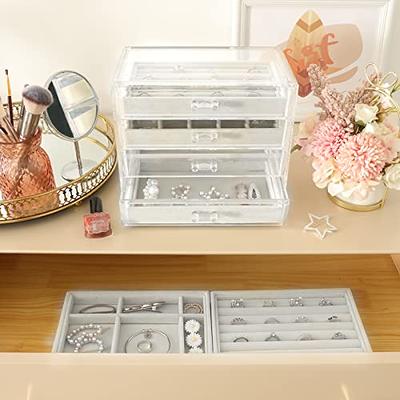 Jenseits Acrylic Jewelry Box, Clear Jewelry Organizer W/ 4 Drawers & 2 Earring  Holder, Cute Jewelry Box For Bracelet Necklace Rings Storage, Dustproof  Velvet Jewelry Display Case Gift For Women Girls - Yahoo Shopping