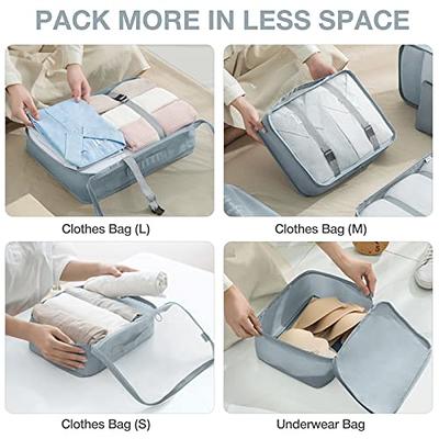 8 Set Packing Cubes for Suitcases,Packing Cubes with Shoe Bag, Cosmetics Bag,  Clothing Bag, Accessories Bags Packing Cubes for Travel Luggage Organizer  Women Men(Blue-Grey) - Yahoo Shopping