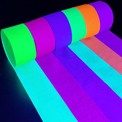Blacklight Party Streamers Decor Glow Crepe Paper UV Reactive