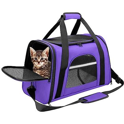 NewEle Fashion Dog Purse Carrier for Small Dogs with 2 Extra Pockets, Holds Up to 8lbs Quality PU Leather Pet Carrier, Cat Carrier, Airline Approved