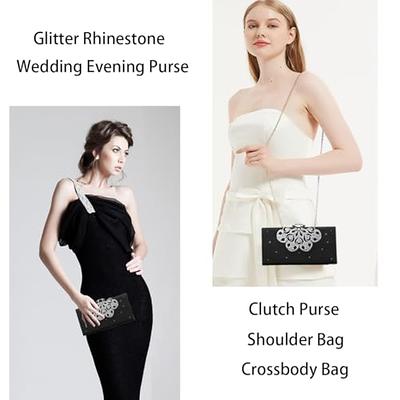 Elegant Beaded Clutch Purses for Women Evening Bag Wedding Rhinestone  Handbag (#C Black) : Amazon.in: Fashion