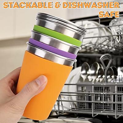 Kids Cups with Straw and Lid Spill Proof 5 Pack 12oz Stainless Steel Drinking  Tumbler with