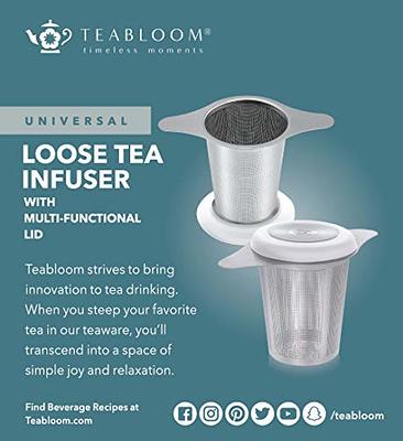 Loose Leaf Tea Infuser (Set of 2) with Tea Scoop and Drip Dray by Apace -  Ultra Fine Stainless Steel Strainer & Steeper for a Superior Brewing