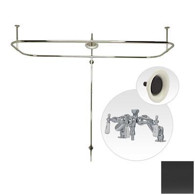 Randolph Morris 54 inch Tub Wall Mount Clawfoot Tub Shower Enclosure with Faucet and Sunflower Shower Head RM034SORB Oil Rubbed Bronze