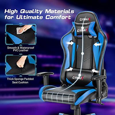 LUCKLIFE Gaming Chair with Footrest and Ergonomic Lumbar Massage Pillow,  Pink