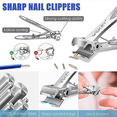 Toe Nail Clippers Adult - Straight Nail Clipper for Ingrown Toenail,  Oversized Wide Jaw Opening 15mm for Thick Nails,Heavy Duty Toe Nail Clippers,  Men and Seniors -Silver by WEKEY (Silver) - Yahoo