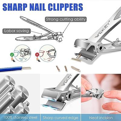 Nail Clippers for Thick Nails - DR. MODE 15mm Wide Jaw Opening Extra Large Toenail  Clippers Cutter with Nail File for Thick Nails, Heavy Duty Fingernail  Clippers for Men, Seniors