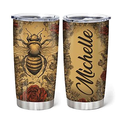 Bee Tumbler, Bee Gifts for Bee Lovers, Personalized Bee Gift for Women &  Girls, Bee Themed Birthday 