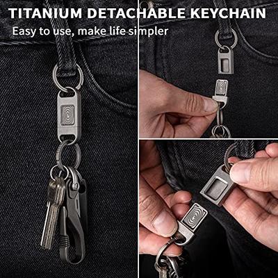 TISUR Small Titanium Key Rings,Swivel Quick Release Keychain,Detachable Key Chain Rings, Key Holder for Car Keys Men Women