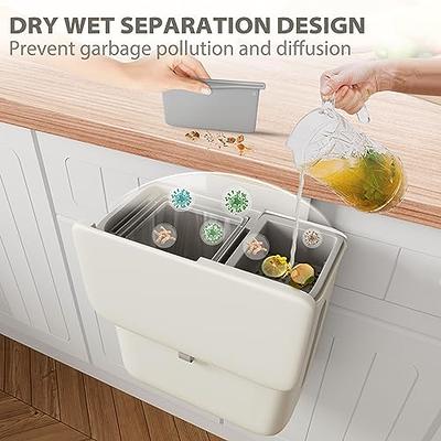 Kitchen Trash Can for Counter Top or Under Sink, 3.2 Gallon Large Capacity  Dry and Wet Separation Hanging Trash Bin for Cupboard/Bathroom/Office,  Kitchen Waste Bin with Scraper and Liquid Container - Yahoo
