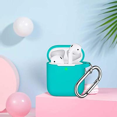 R-fun AirPods Case Cover, Soft Silicone Protective Cover with Keychain for  Women Men Compatible with Apple AirPods 2nd 1st Generation Charging Case