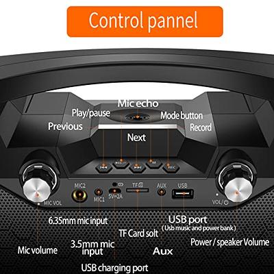 MusyVocay Karaoke Machine for Kids Adults, Portable Bluetooth Speaker with 2  UHF Wireless Microphone, PA System with Remote Control, LED Lights for Home  Party, Wedding, Church, Picnic (Red-NT001) - Yahoo Shopping