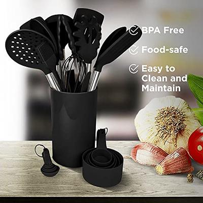 Silicone Kitchen Utensils Set - Culinary Couture 24-Pieces Black