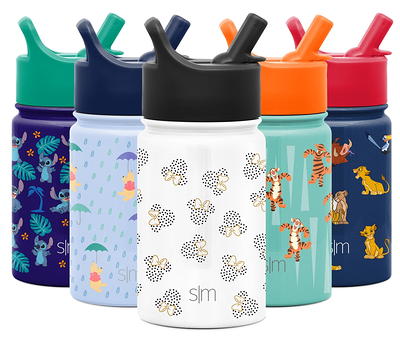 Simple Modern Disney Minnie Mouse Kids Water Bottle with Straw Lid | Reusable Insulated Stainless Steel Cup for School | Summit Collection | 14oz