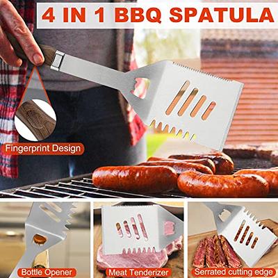 BBQ Grill Tools Set Gift for Dad, 4 Piece Set, Number 1 Dad Tongs