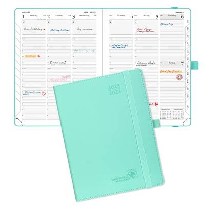 POPRUN Small Planner 2023-2024 (4''x 6.25'') Academic Planner Weekly and  Monthly (July 23-June 24) Leather Hard Cover, Planner with Hourly Time  Slot, Calendar, for Purse 100 GSM Paper- Turquoise - Yahoo Shopping
