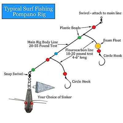 Pompano Rigs Making Kit Surf Fishing Rig Saltwater Fishing Accessories  Bottom Rig Parts Pompano Snell Floats Fishing Beads Circle Hooks Fishing  Swivels Duo Lock Snaps Pompano Rigs for Surf Fishing - Yahoo