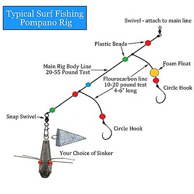  Dovesun Pompano Rigs for Surf Fishing Pompano Rig with Two  Pompano Floats Surf Fishing Rigs Saltwater Shape A-Bullet-Circle Hook*10PCS  : Sports & Outdoors