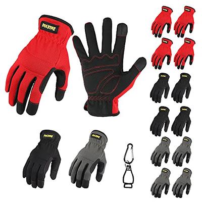 KAYGO Work Gloves for Men, KG125M Mechanic Utility Work Gloves for All Purpose, Excellent Grip, Heavy Duty, Improved Dexterity, Touch Screen, Large