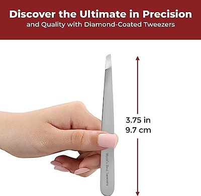 World's Best Tweezers Diamond Tip Tweezer - Diamond Coated Slant