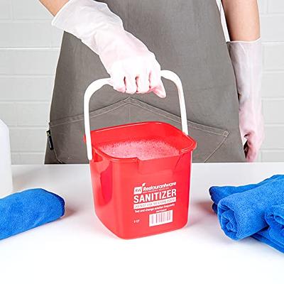  Restaurantware Clean 3 Quart Cleaning Bucket, 1 Detergent  Square Bucket - With Measurements, Built-In Spout & Handle, Red Plastic  Utility Bucket, For Home Or Commercial Use : Health & Household