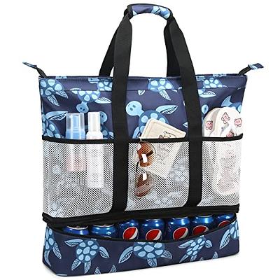 Beach Bags for Women, Large Waterproof Sandproof Swim Pool Tote Bag with  Zipper, Large