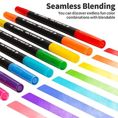 Dual Brush Markers for Adult Coloring Books, 24 Colored Journal Planner  Pens Fine Point Marker for Art School Office Supplies Bullet Journaling  Note