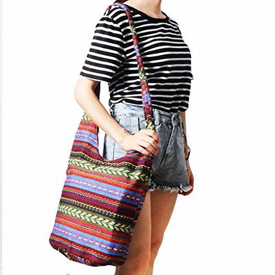 WITERY Large Hobo Sling bag For Women - Handmade Ethnic Canvas Cloth Crossbody  Bags with Zip Closure, Ladies Everyday Small Hippie Purse Sling Tote Travel Purse  Shoulder Bag - Yahoo Shopping