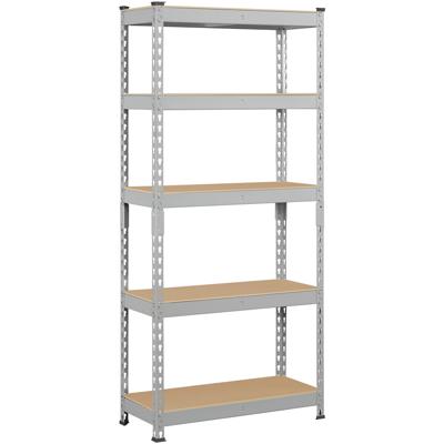Easyfashion 12W x 27.6D x 59H 5-Shelf Freestanding Shelves, Light Gray 