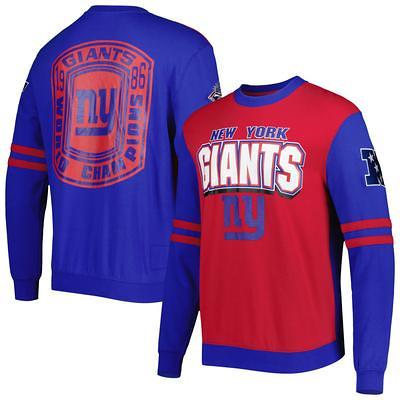 New York Giants Mitchell & Ness Gridiron Classics Allover 3.0 Pullover  Sweatshirt - Royal