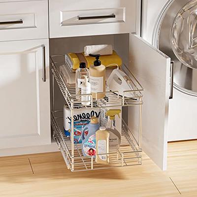 OCG 2 Tier Pull Out Cabinet Organizer (11 W x 21 D), Pull out Drawers for  Kitchen Cabinets, Pull Out Shelves for Base Cabinet Organization in