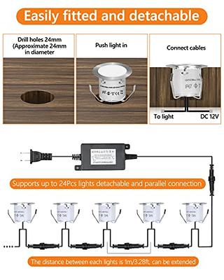 FVTLED Pack of 10 Low Voltage LED Deck Lights Outdoor Step Stair Lights  D35MM 12V IP65 Waterproof Warm White Landscape Deck Lighting for Garden  Yard