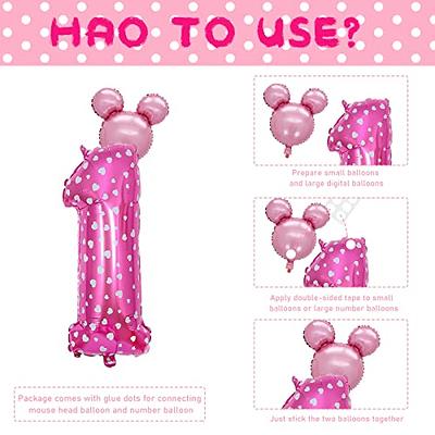 30pcs/Set Disney Minnie Mouse Foil Balloon 30inch Pink Number Helium Globos  Girls 1th Birthday Party Baby Shower Decoration Gift - AliExpress