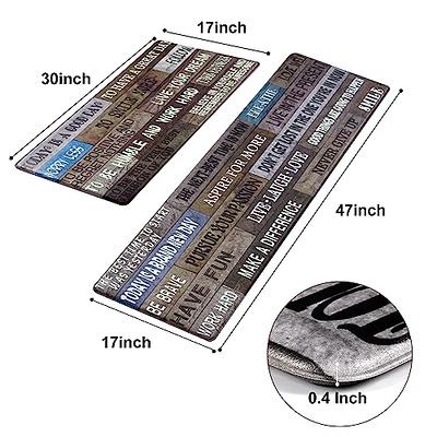 FRAMICS Farmhouse Kitchen Rugs Sets of 2 Cushioned Anti-Fatigue Kitchen Rugs  Non Slip Memory Foam