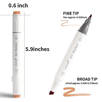 Ohuhu 36 Skin-Tone Colors Fine-and-Chisel Dual Tips Alcohol-Based Art  Markers + 1 Colorless Blender 