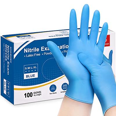 Noble Products Large Powder-Free Disposable Blue Vinyl Gloves for  Foodservice - Case of 1000 (10 Boxes of 100)