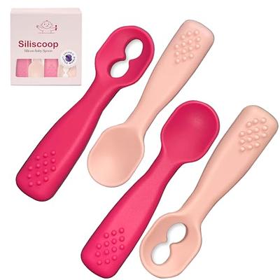 Silicone Baby Spoons First Stage Baby Feeding Spoons Stage 1 And Stage  2-4pcs (green & Blue) : Target